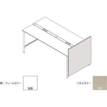 ハイライン エンドロングパネル(ベンチテーブル両面用) H1335×D900用 布地C<配送時組立サービス付> イトーキ