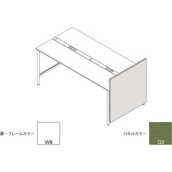 ハイライン エンドロングパネル(ベンチテーブル両面用) H1335×D900用 布地C<配送時組立サービス付> イトーキ