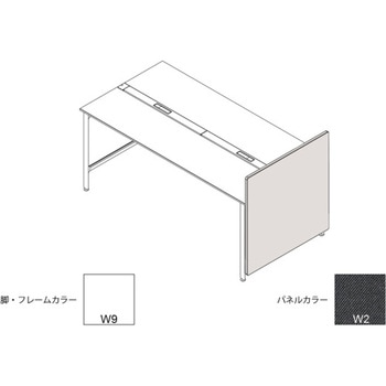 ハイライン エンドロングパネル(ベンチテーブル両面用) H1335×D900用 布地C<配送時組立サービス付> イトーキ