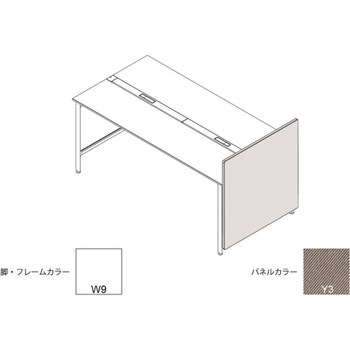 ハイライン エンドロングパネル(ベンチテーブル両面用) H1335×D900用 布地C<配送時組立サービス付> イトーキ