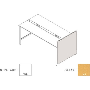ハイライン エンドロングパネル(ベンチテーブル両面用) H1335×D900用 布地C<配送時組立サービス付> イトーキ