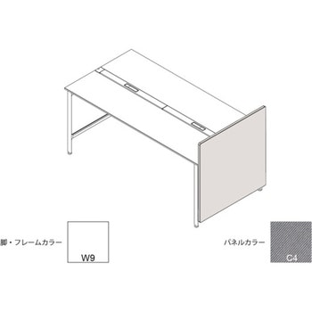 ハイライン エンドロングパネル(ベンチテーブル両面用) H1535×D900用 布地C<配送時組立サービス付> イトーキ