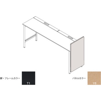 ハイライン エンドロングパネル(ベンチテーブル片面用) H1335×D760用 布地C<配送時組立サービス付> イトーキ