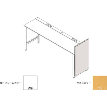 ハイライン エンドロングパネル(ベンチテーブル片面用) H1335×D760用 布地C<配送時組立サービス付> イトーキ