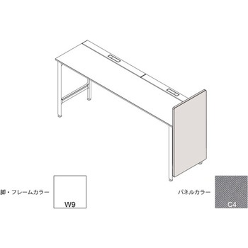 ハイライン エンドロングパネル(ベンチテーブル片面用) H1535×D560用 布地C<配送時組立サービス付> イトーキ