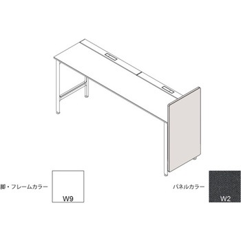 ハイライン エンドロングパネル(ベンチテーブル片面用) H1535×D560用 布地C<配送時組立サービス付> イトーキ