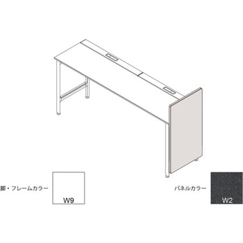 ハイライン エンドロングパネル(ベンチテーブル片面用) H1535×D660用 布地C<配送時組立サービス付> イトーキ