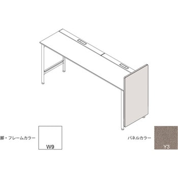 ハイライン エンドロングパネル(ベンチテーブル片面用) H1535×D660用 布地C<配送時組立サービス付> イトーキ