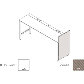 ハイライン エンドロングパネル(ベンチテーブル片面用) H1535×D760用 布地C<配送時組立サービス付> イトーキ
