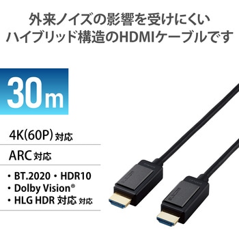 HDMIケーブル 4K 60p 金メッキ 長尺 無給電タイプ ARC エレコム
