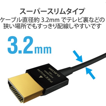 microHDMIケーブル プレミアム スーパースリム 4K 2K RoHS準拠 エレコム