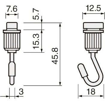 ピクチャーレールR1・RS9・RA9用フック 8kg対応 ケージーパルテック