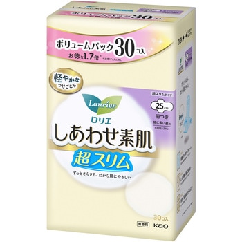 ロリエしあわせ素肌スリム特に多い昼用羽つき30コ入 花王