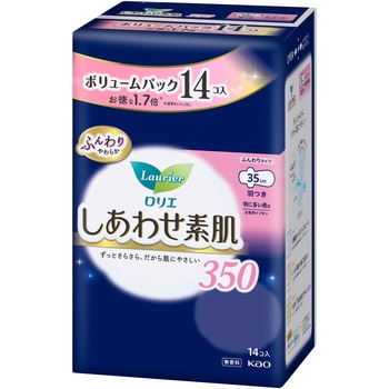 ロリエしあわせ素肌35特に多い夜用羽14コ 花王
