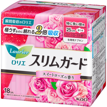ロリエスリムガードローズ特に多い昼用18コ入 花王