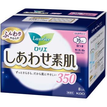 ロリエしあわせ素肌35特に多い夜用羽8コ 花王