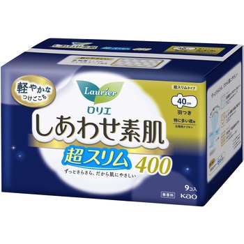 ロリエしあわせ素肌スリム40特に多い夜用羽9コ - 花王