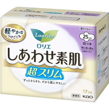 ロリエしあわせ素肌スリム特に多い昼用羽つき17コ入 花王