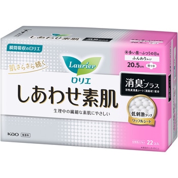 ロリエしあわせ素肌消臭ふつうの日用羽つき22コ入 花王