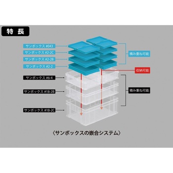 ボックス型コンテナ 204961 サンボックス#2-2C 透明 サンコー(三甲)
