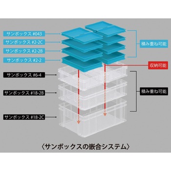 ボックス型コンテナー 201826 サンボックス#18-2C 透明 サンコー(三甲)