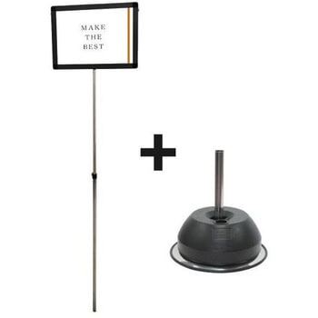 ブラックプラカードポールA A4横ベースセット 常磐精工