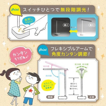スリムLEDデスクライト USB充電式 リビガク SONIC(ソニック・文具)