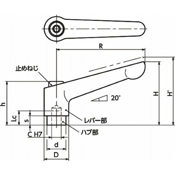 鍋屋バイテック会社 クランプレバー(リーマ穴) NBK(鍋屋バイテック会社)