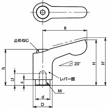 鍋屋バイテック会社 ミニクランプレバー(めねじ) NBK(鍋屋バイテック会社)