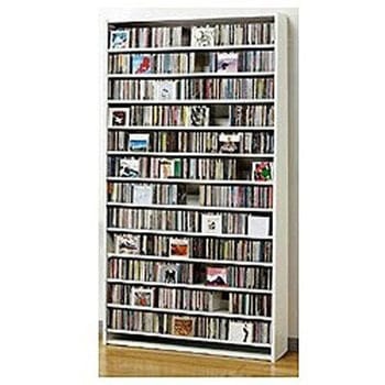 CD・DVDラック CS1284 W  ホワイト - オークス