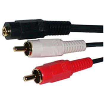 フジパーツ ピンプラグ RCA ×2 赤 白 ⇔ φ3.5mm ステレオミニジャック 変換ケーブル1.5m FVC-342A