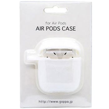 Airpods用シリコーンジャケット ストラップホール付き ホワイト GP-APSC1/W GOPPA