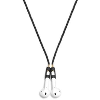 Tapper レザーイヤホンストラップ For AirPods (ブラック)  BLACK Leather-Strap-BK Tapper(タッパー)