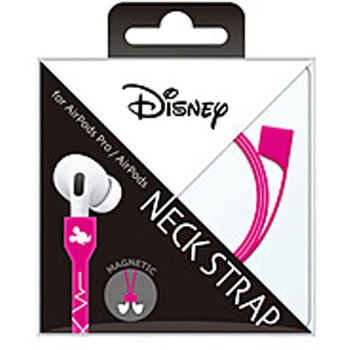 AirPods Pro/AirPods用 ネックストラップ  ミッキーマウス/ピンク PG-DNST04MKY PGA