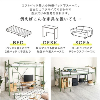 北欧インテリア 宮・コンセント付き ロフトベッド【SOPII-ソピー-】 ホームテイスト