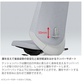 ノートチェア プレーンクロスバック 可動肘 ハイバック ランバーサポート付 ナイロンキャスター＜配送時組立サービス付＞ イトーキ