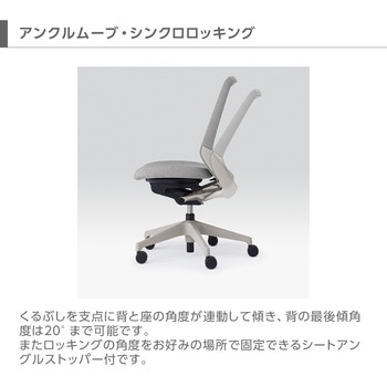 ノートチェア ハイバック 固定肘 ランバーサポートなし クロスPV ウレタンキャスター<配送時組立サービス付> イトーキ