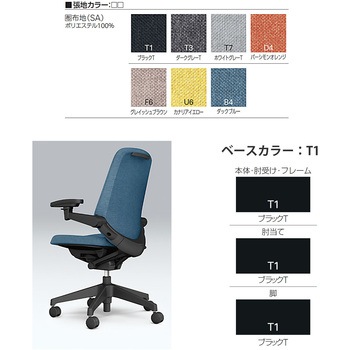 ノートチェア テクスチャードクロスバック 可動肘 ハイバック ランバーサポートなし ウレタンキャスター＜配送時組立サービス付＞ イトーキ