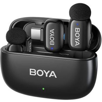 小型ワイヤレスマイク/AIノイズキャンセリング/USB-C対応/ブラック/2年保証 BOYA