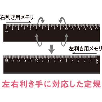 LR左右利き手対応定規 共栄プラスチック