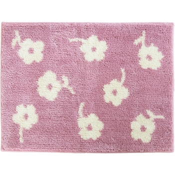 バスマット ふんわりフラワー 45×60cm ピンク オカ