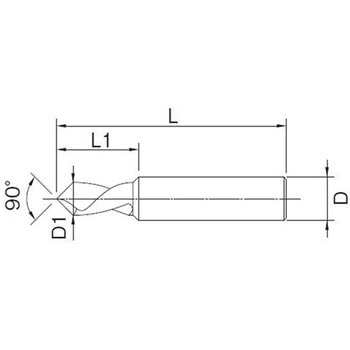 ディキシ NCセンタードリル 先端角 ° ：90 コーティング：TiAIN ΦDc mm L1 mm L mm 1106Mシリーズ ムラキ