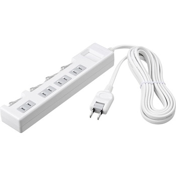 2ピン式電源タップ 個別スイッチ/ほこり防止シャッター付/4個口/3.0m ホワイト BUFFALO(バッファロー)