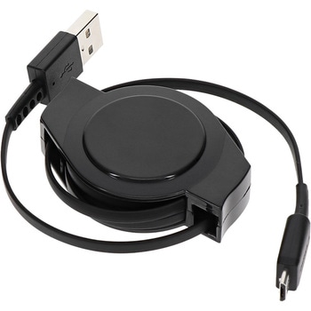 巻き取り式TypeA to microUSBケーブルブラック1.2m OWLTECH(オウルテック)