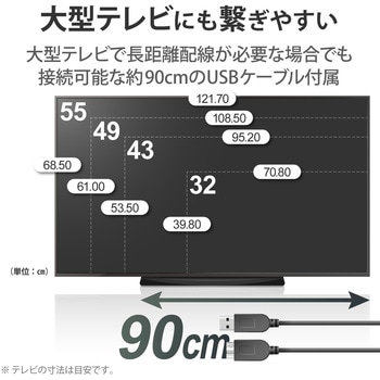 HDD (ハードディスク) 外付け ポータブル 2.5インチ テレビ対応 USB接続 ACアダプター不要 ブラック エレコム