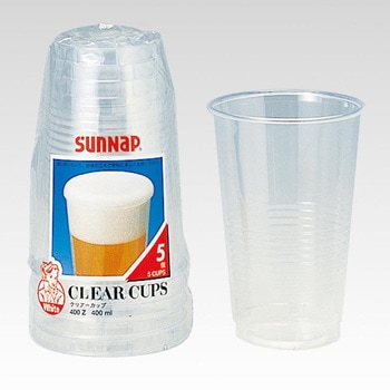 プラカップ 400ml 5個入 クリアーカップ LL サンナップ