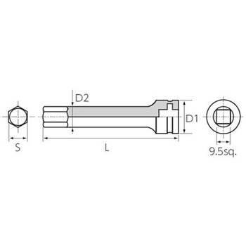 3/8"DRx7mm[HEX] EA164KDシリーズ エスコ