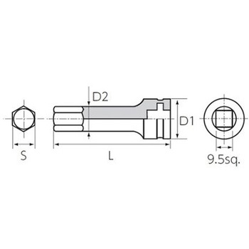 3/8"DRx7mm[HEX] EA164KDシリーズ エスコ