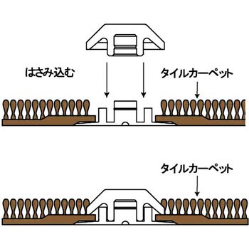 69-13283(H) 樹脂製タイルカーペット用点字鋲 マークチップホック式