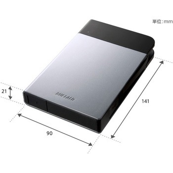 ICカード対応MILスペック 耐衝撃ボディー防雨防塵ポータブルHDD BUFFALO(バッファロー)